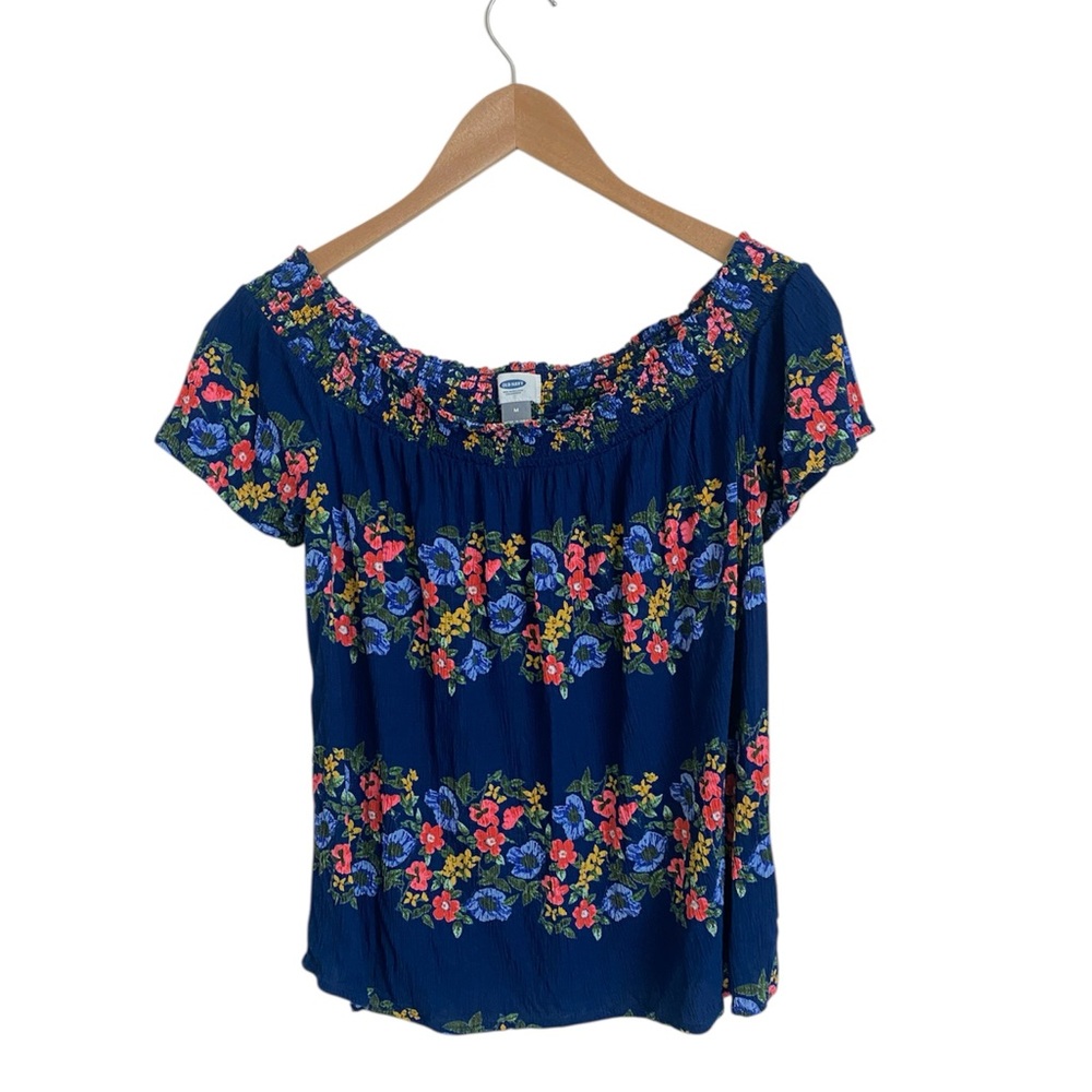 Old Navy Floral Navy Blouse
